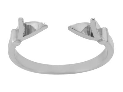 Corpo Dell'anello A 1/2 Fascia, Oro Bianco 800. Rif. 01809 - Immagine Standard - 2