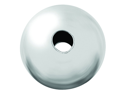 Confezione Da 10 Perline Lisce Di Forma Rotonda Con Doppio Foro, 5 Mm, Argento 925 - Immagine Standard - 1