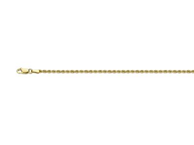 Bracciale A Maglie Corda Cava 2,1 Mm, 18 Cm, Oro Giallo 18 Carati - Immagine Standard - 1