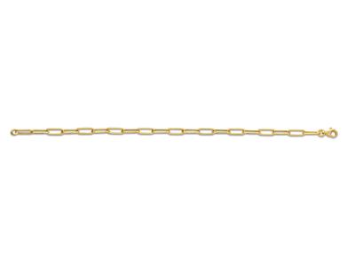 Bracciale A Maglie Rettangolari Da 3 Mm, 18 Cm, Oro Giallo 18 Carati - Immagine Standard - 1