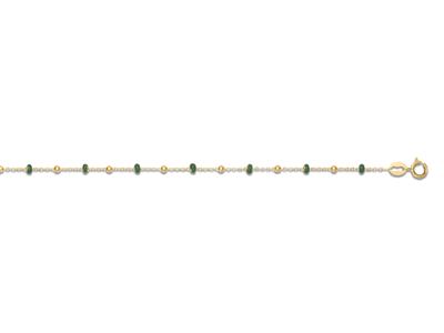 Bracciale Con Sfere Verdi, 17 Cm, Oro Giallo 18 Carati - Immagine Standard - 1