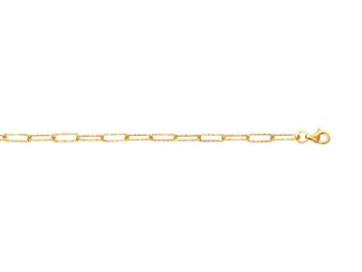 Bracciale, Maglia Rettangolare Martellata 3 Mm, 17,5 Cm, Oro Giallo 18 Ct. - Immagine Standard - 1