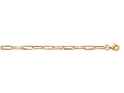 Bracciale, Maglia Rettangolare Martellata 3 Mm, 19 Cm, Oro Giallo 18 Carati - Immagine Standard - 1