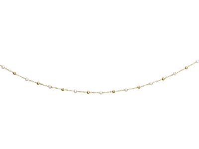Collana Palline Bianche, 42-45 Cm, Oro Giallo 18 Carati - Immagine Standard - 1