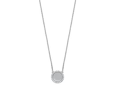 Collana Jeton Con Diamanti 0,19 Carati, 42 Cm, Oro Bianco 18 Carati - Immagine Standard - 1