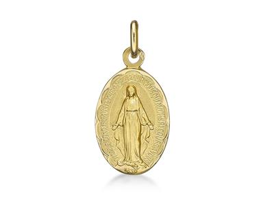 Medaglia Della Vergine Miracolosa 15 Mm, Oro Giallo 18 Carati - Immagine Standard - 1
