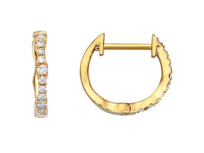 Orecchini A Cerchio Tondi, Diamanti 0,10 Carati, Oro Giallo 18 Carati - Immagine Standard - 1
