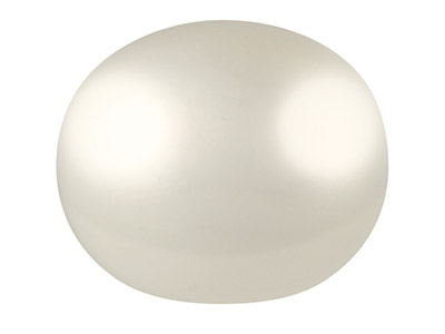 Coppia Di Perle D'acqua Dolce Coltivate, A Bottone, Semiforate, 6-6,5 Mm, Bianco - Immagine Standard - 1