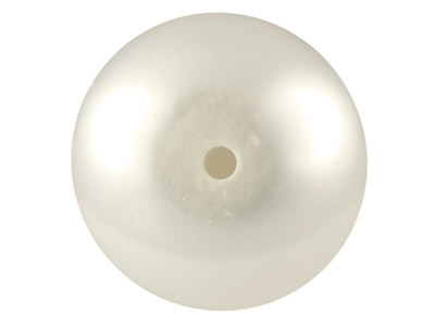 Coppia Di Perle Coltivate D'acqua Dolce, A Bottone, Semiforate, 6,5-7 Mm, Bianche - Immagine Standard - 2