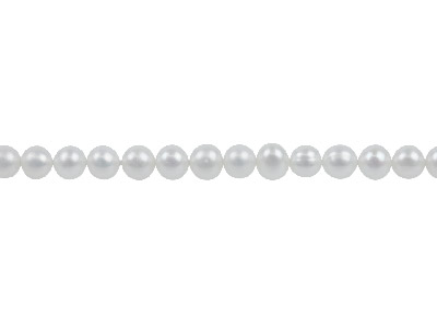 Perle Coltivate, 4-4,5 Mm, Bianco Naturale, Tonde, Filo Di 40 Cm - Immagine Standard - 1