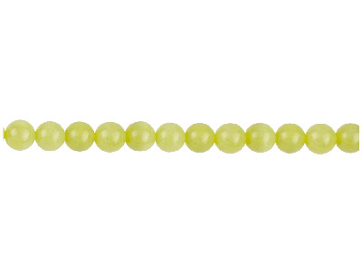 Perline Rotonde Semipreziose, Filo Di 40 Cm, 8 Mm, Diaspro, Giallo Limone - Immagine Standard - 1