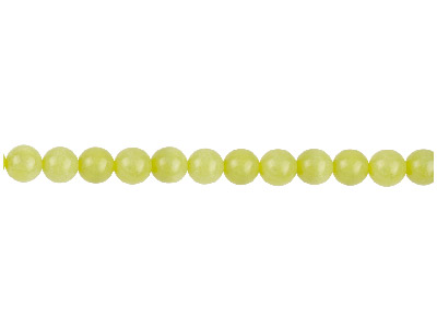 Perline Rotonde Semipreziose, Filo Di 40 Cm, 10 Mm, Diaspro, Giallo Limone - Immagine Standard - 1