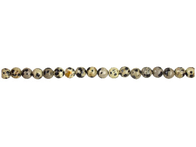 Perline Rotonde Semipreziose, Filo Di 40 Cm, 6 Mm, Diaspro, Dalmata - Immagine Standard - 1