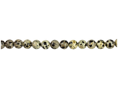 Perline Rotonde Semipreziose, Filo Di 38-39 Cm, 8 Mm, Diaspro, Dalmata - Immagine Standard - 1