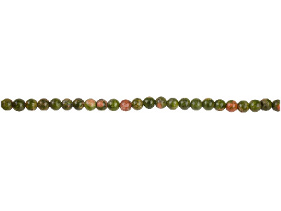 Perline Rotonde Semipreziose, Filo Di 40 Cm, 4 Mm, Unakite - Immagine Standard - 1