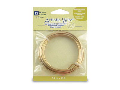 Filo Beadalon Artistic Wire, Calibro 12, 3,1 M, Ottone Inossidabile - Immagine Standard - 1