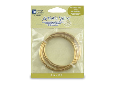 Filo Beadalon Artistic Wire, Calibro 16, 3,1 M, Ottone Inossidabile - Immagine Standard - 1