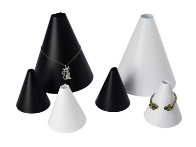 White Necklace Display Cone - Immagine Standard - 3
