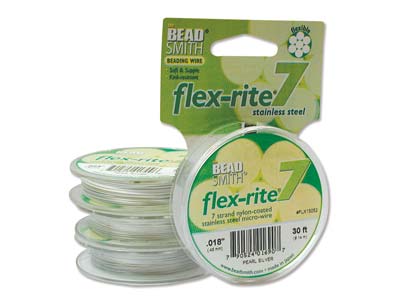 Beadsmith Flexrite, 7 Strand, Pearl Silver, 0.45mm, 9.1m - Immagine Standard - 1