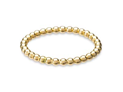 Anello Con Perline In Oro Pieno Da 12 Ct, 2 Mm, Misura 14 - Immagine Standard - 1