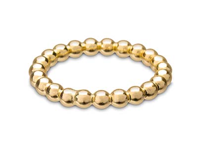 Anello Con Perline In Oro Pieno Da 12 Ct, 3 Mm, Misura 12 - Immagine Standard - 1