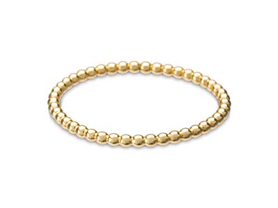 Anello Con Perline In Oro Pieno Da 12 Ct, 1,5 Mm, Misura 12 - Immagine Standard - 1