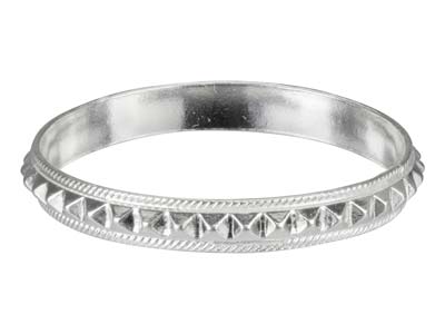 St Sil Pyramid Patterned Ring 3mm Size M - Immagine Standard - 1
