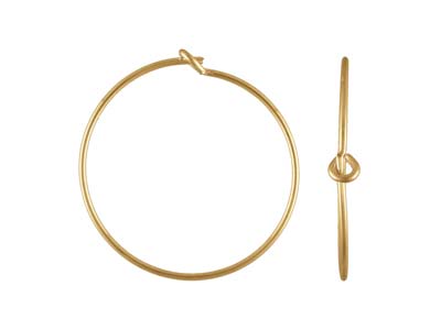 Orecchini A Cerchio Con Perline In Oro Antico, 20 MM - Immagine Standard - 1