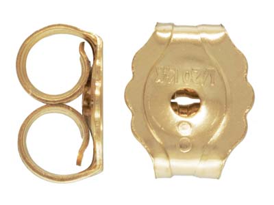 Chiusura Per Orecchini A Perno Media Con Bordo Scanalato In Oro Antico, Confezione Da 6 - Immagine Standard - 1