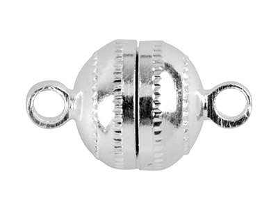 Confezione Da 6 Chiusure Magnetiche Rotonde Placcate In Argento - Immagine Standard - 1