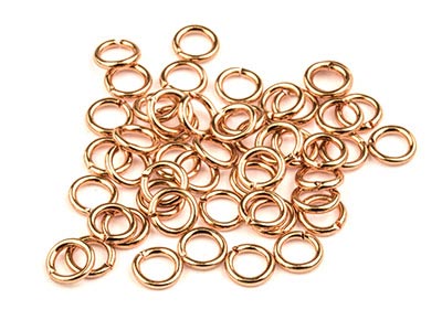 Confezione Da 50 Anellini Rotondi, Placcati In Oro Rosa, Calibro 0,95 MM - Immagine Standard - 1