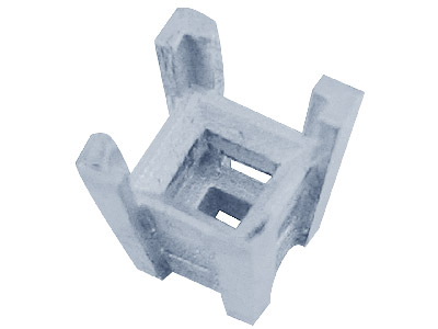 Castone Quadrato A 4 Griff, 3 Mm, Argento 925 - Immagine Standard - 1