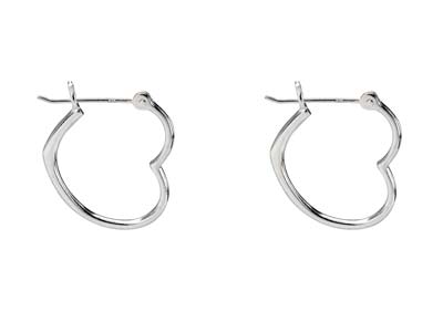 St Sil Heart Hoop Design Stud E/rings - Immagine Standard - 1