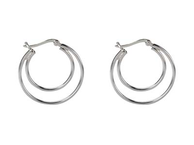 St Sil Double Hoop Design E/rings - Immagine Standard - 1