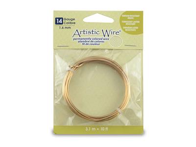 Filo Beadalon Artistic Wire, Calibro 14, 3,1 M, Ottone Inossidabile - Immagine Standard - 1