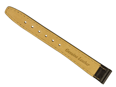 Cinturino Per Orologio Con Cuciture, 20 Mm, Vera Pelle Di Vitello, Marrone - Immagine Standard - 2