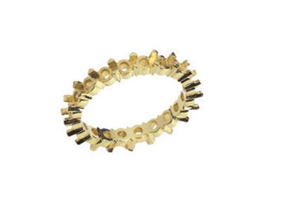 Anello Nuziale Con 4 Griffe, 1 Fila, Oro Giallo 18 Carati. Ref. 440/5037 - Immagine Standard - 1