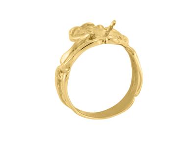 Anello Per Una Perla Da 8 A 10 Mm, Oro Giallo 18 Carati. Rif. Bg156 - Immagine Standard - 1