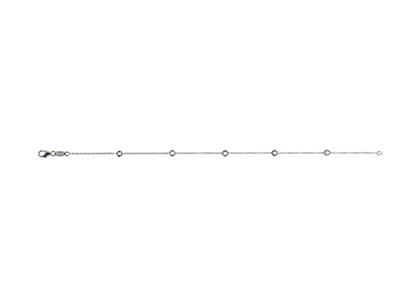 Bracciale Forçat A Maglie Rotonde, Per 5 Pietre Di 1,90 Mm, 17,51cm, Oro Bianco 18k Rodiato