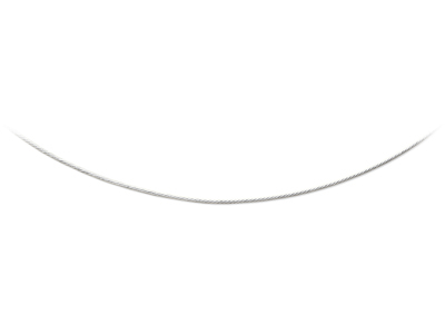 Collana Cavo 0,75 Mm, 42 Cm, Oro Bianco Rodiato 18 Carati - Immagine Standard - 1