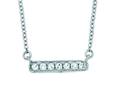 Collana Con Diamanti Da 0,05 Carati, Catena Forçat Ordinaria, 42-44-45 Cm, Oro Bianco 18 Ct. - Immagine Standard - 1