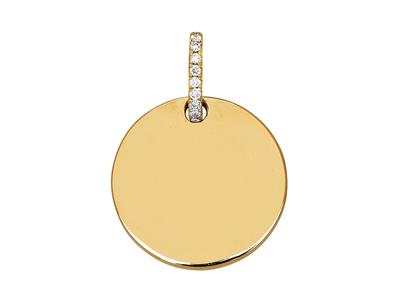Ciondolo Con Gettone Di Diamante Da 0,04 Carati, Oro Giallo 18 Carati - Immagine Standard - 1