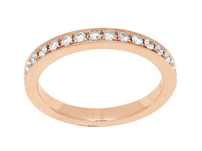 Anello Nuziale, Diamanti 0,26 Carati, Oro Rosa 18 Ct, Dito 52 - Immagine Standard - 1