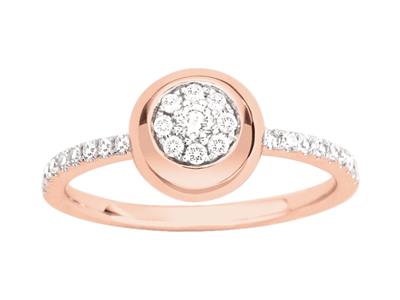 Anello Solitario Con Illusione Cabochon, Diamanti 0,24 Carati, Oro Rosa 18 Ct, Dito 52 - Immagine Standard - 1