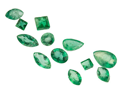 Confezione Da 12 Smeraldi, Varie Forme
