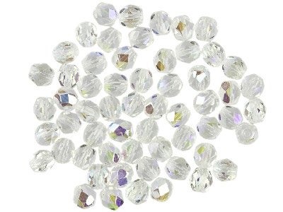 Confezione Da 100 Perline Di Vetro Di Boemia Preciosa Lucidate A Fuoco, 4 Mm, Cristallo Ab