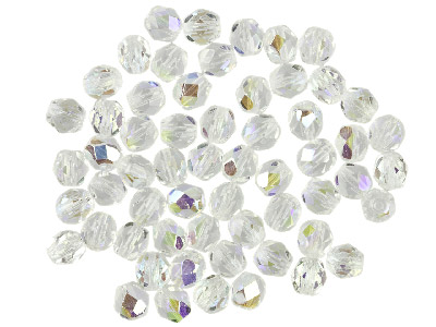 Confezione Da 100 Perline Di Vetro Di Boemia Preciosa Lucidate A Fuoco, 6 Mm, Cristallo Ab