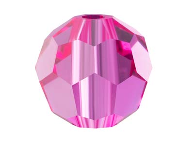Confezione Da 12 Perline Rotonde In Cristallo Preciosa, 4 Mm, Fuschia