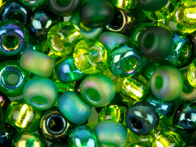 Tubo Da 20 G Di Perline Per Bigiotteria 60 Miyuki, Rotonde, Codice Miyuki 6-9mix03-tube, Misto Bacca Sempreverde Chiaro