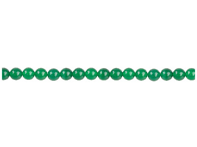 Filo Di 38-39 Cm Di Perline Semipreziose Rotonde, 4 Mm, Agata, Verde